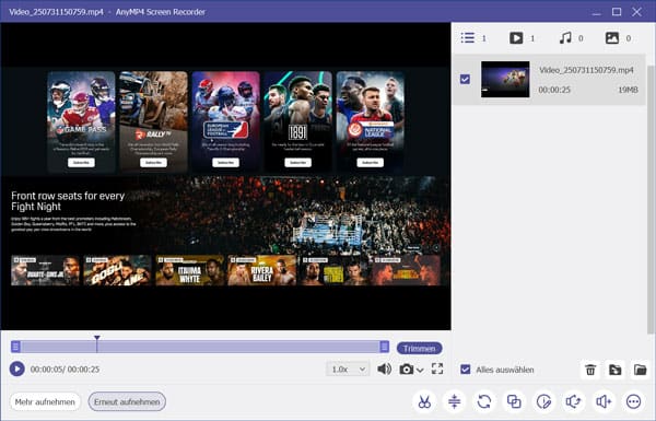 DAZN mit AnyMP4 Screen Recorder aufnehmen