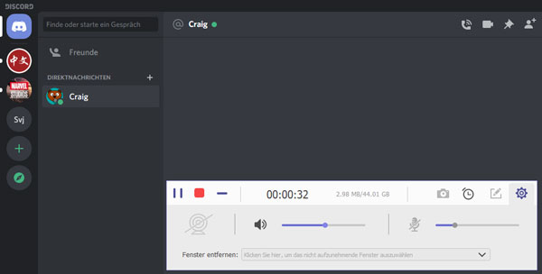 Discord-Gespräch aufnehmen