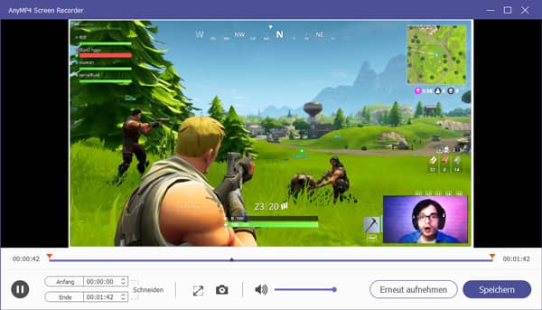 Facecam-Videoaufzeichnung speichern