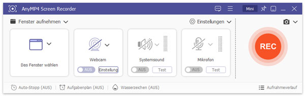 Fensteraufzeichnungsfunktion wählen