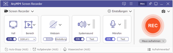 Aufnahmebereich auswählen