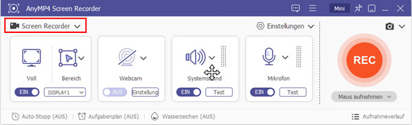 Programm starten und Video aufnehmen