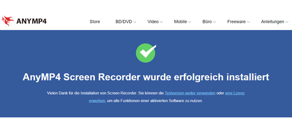 Screen Recorder installieren fertig