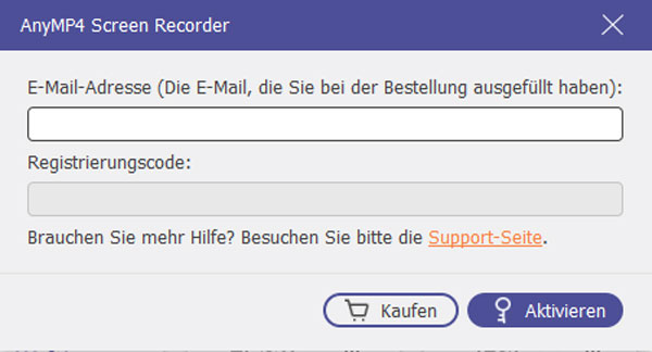 Screen Recorder registrieren