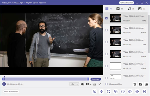 Vorlesungaufnahme speichern