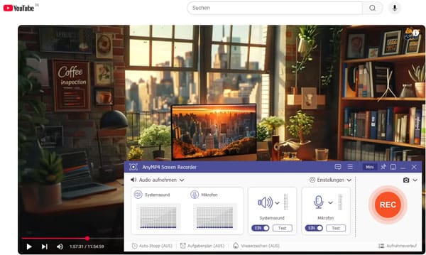 Aufnahmemodus für YouTube Music wählen