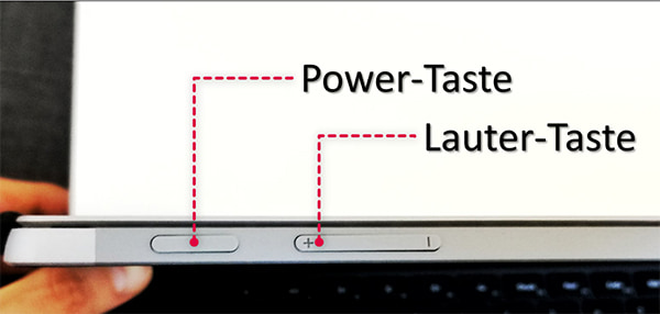 Lauter-und Power-Taste