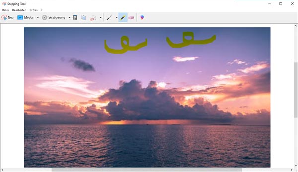 Screenshot mit Snipping Tool bearbeiten