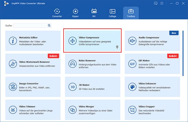 auf Video Compressor klicken