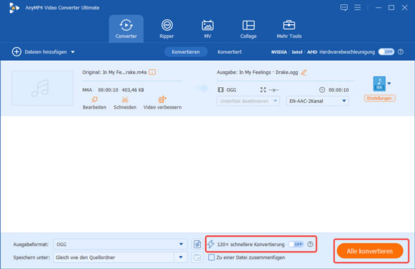 M4A zu OGG konvertieren