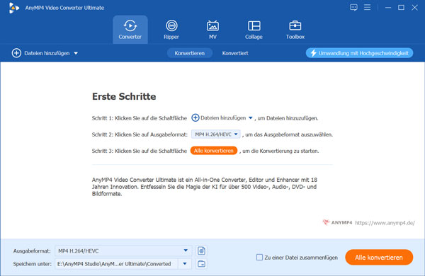 AnyMP4 Video Converter Ultimate starten