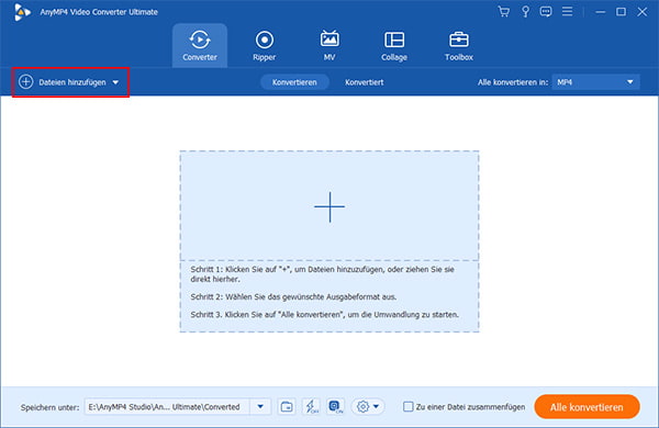 WMV in die Software importieren