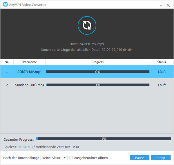 Video Converter Video in AVI/MP4/WMV/MKV umwandeln