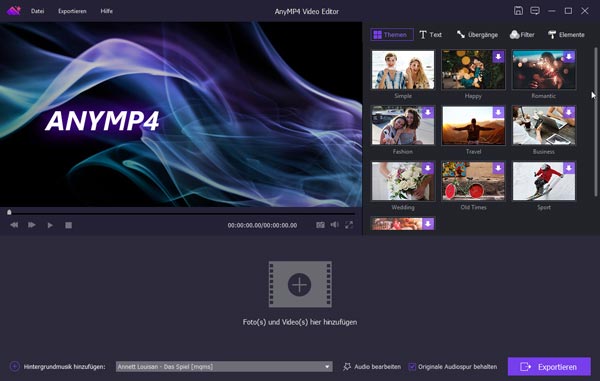 AnyMP4 Video Editor starten