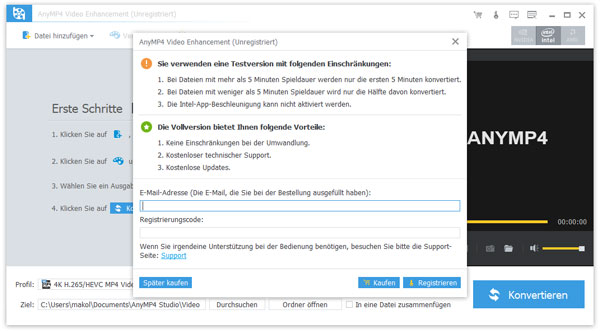 Video Enhancement registrieren