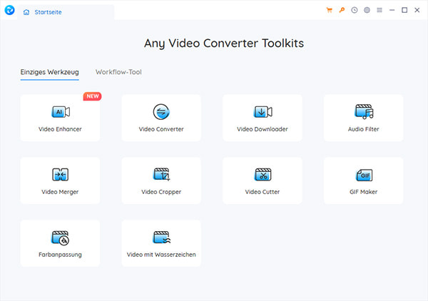 Oberfläche von Any Video Converter