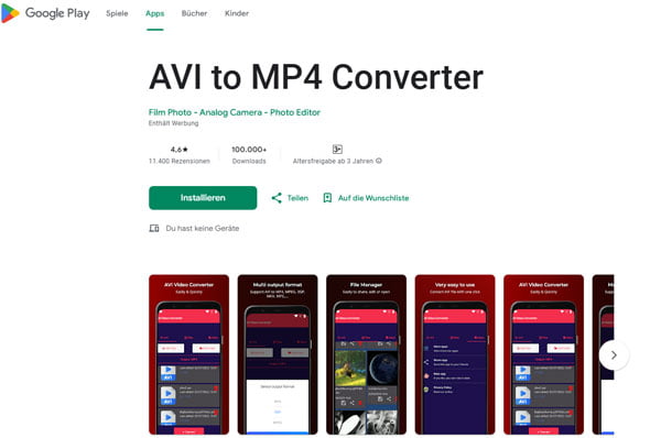 AVI to MP4 Converter für Android