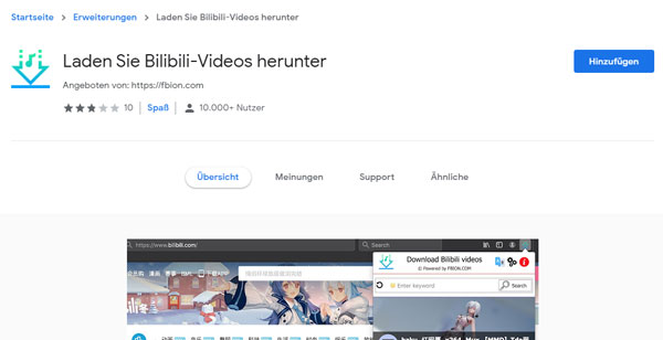 Bilibili Videos downloaden mit Chrome Erweiterung