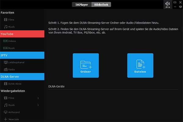 DLNA-Server starten