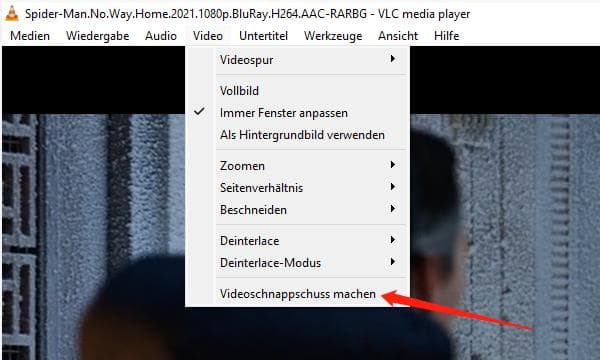 Foto aus Video schneiden mit VLC