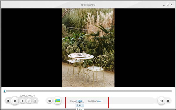 Foto Diashow einstellen