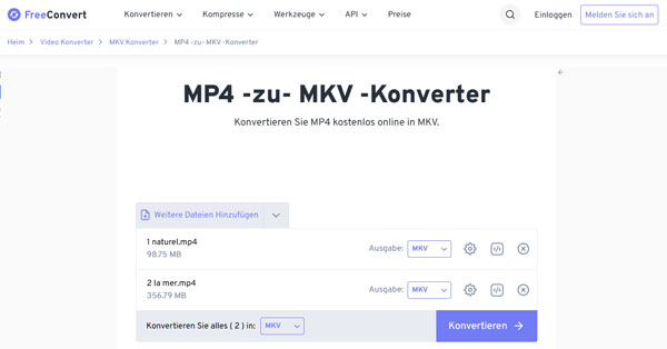 FreeConvert MP4 to MKV Converter