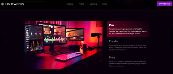 Lightworks Webseite