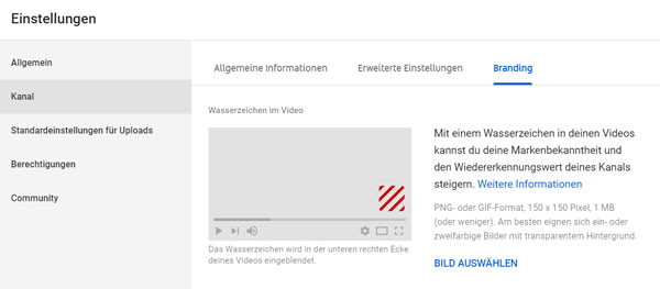 Logo in Video hinzufügen in YouTube