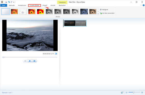 Mit Windows Movie Maker Video schwarzweiß machen