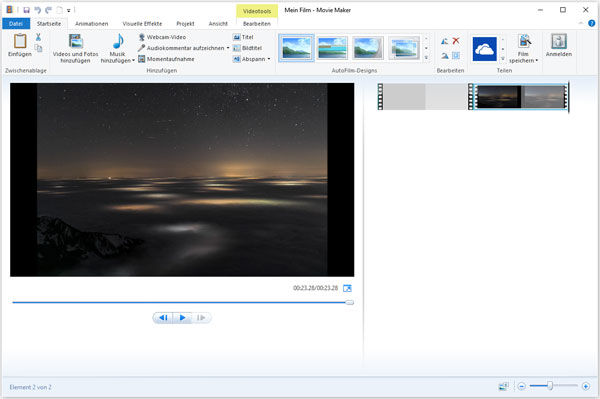 Mit Windows Movie Maker WLMP in WMV umwandeln