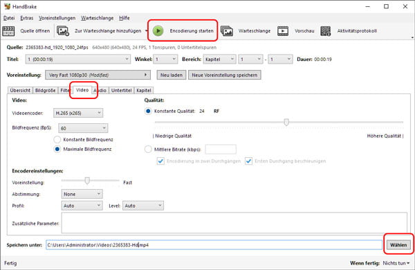 MKV in MP4 umwandeln mit HandBrake