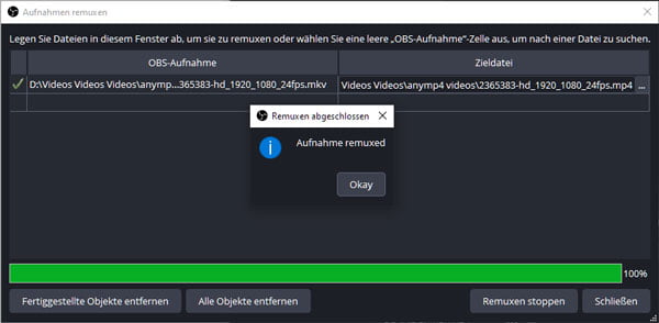 MKV in MP4 umwandeln mit OBS