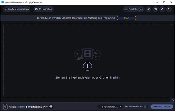 Oberfläche von Movavi Video Converter