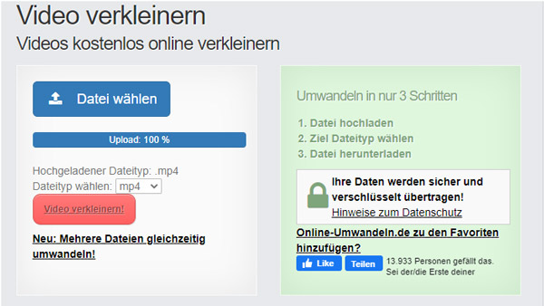 online mp4 datei verkleinern