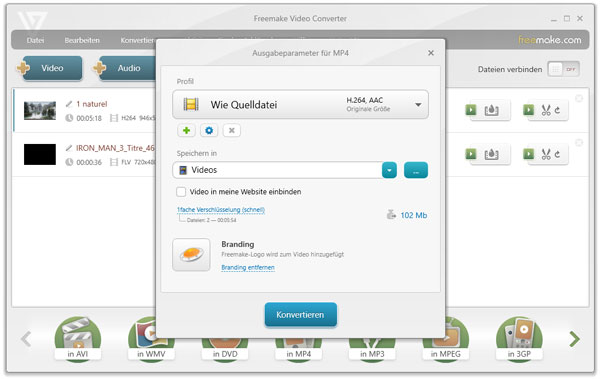 MP4-Parameter anpassen