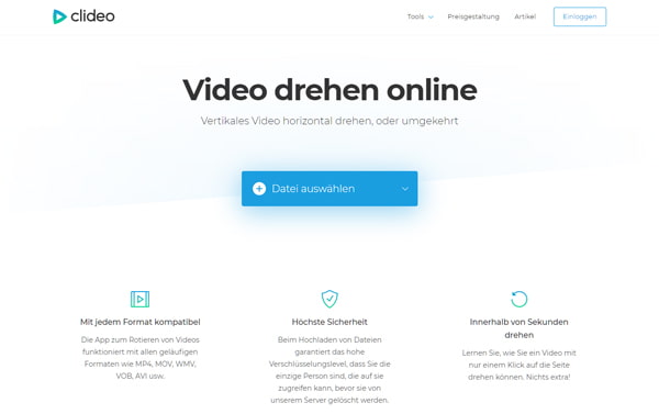 MP4 Video drehen mit Clideo