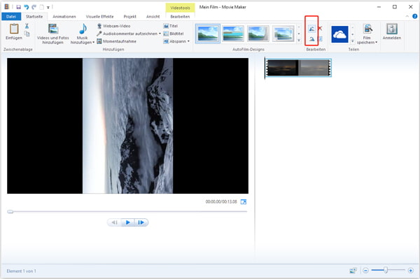 MP4 Video drehen mit Windows Movie Maker