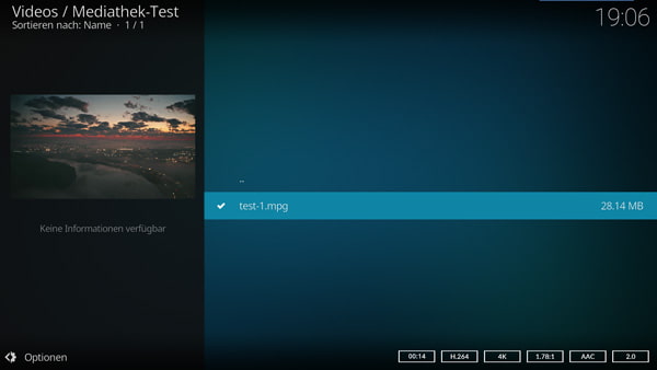 MPG abspielen mit Kodi