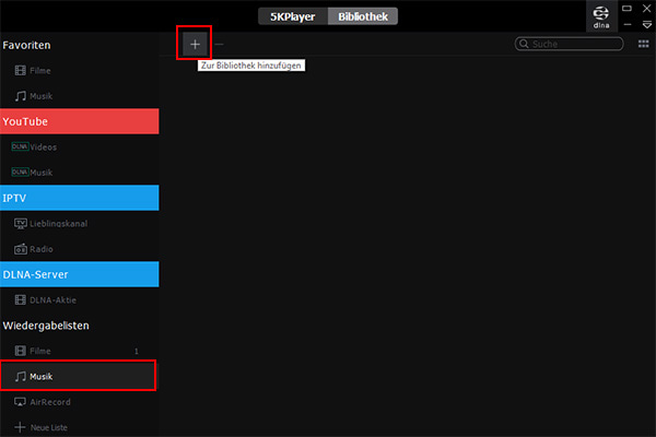 Musik in 5KPlayer laden
