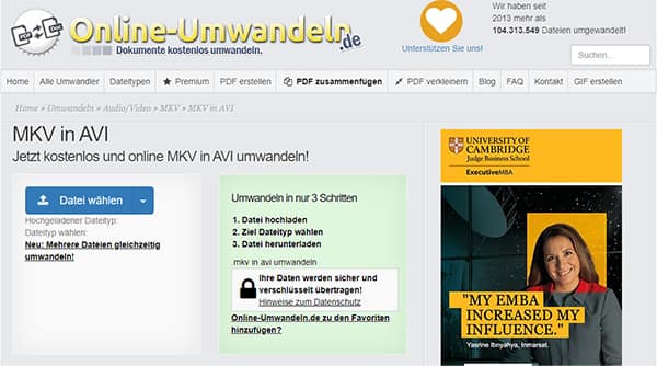 Online-Umwandeln