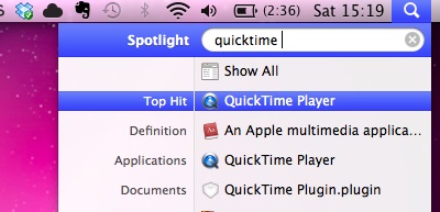 QuickTime Player öffnen