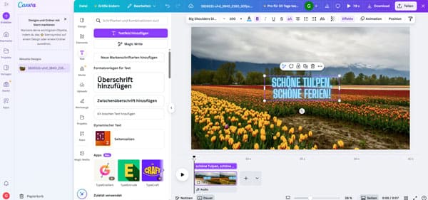 Schrift in Video einfügen mit Canva