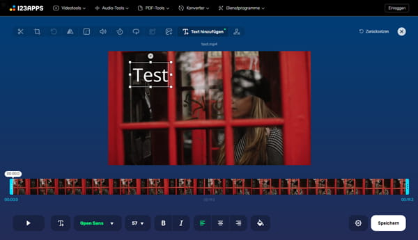 Text in Video einfügen online