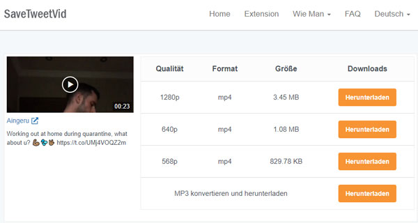 Twitter Video online downloaden