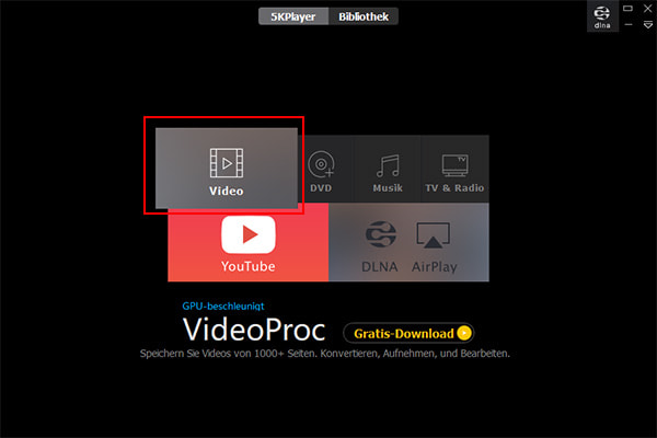 Video in 5KPlayer laden