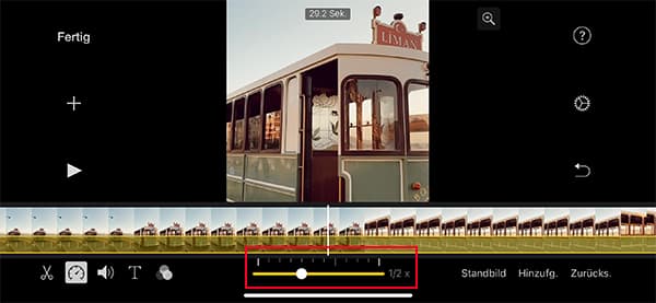 Video-Geschwindigkeit ändern mit iMovie