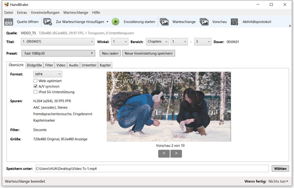 VIDEO_TS in Handbrake laden