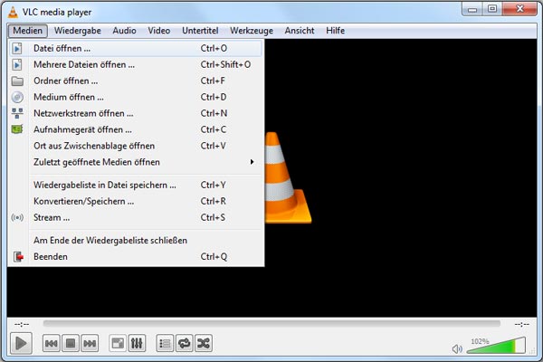 Videodatei in VLC importieren