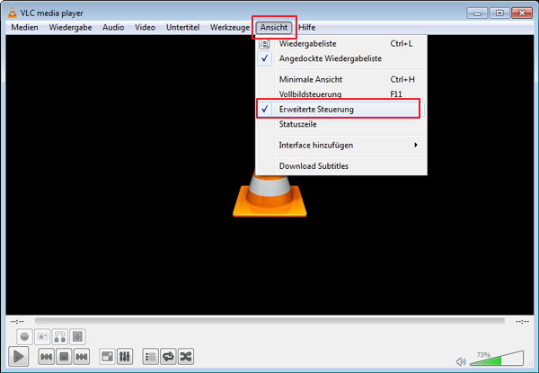 Erweiterte Steuerung in VLC verwenden