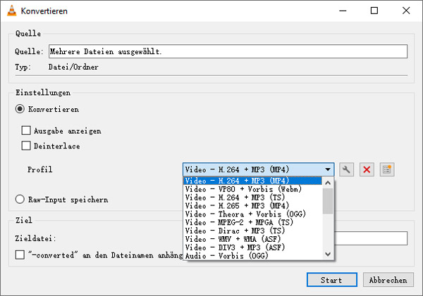 VLC: FLV in MP4 umwandeln